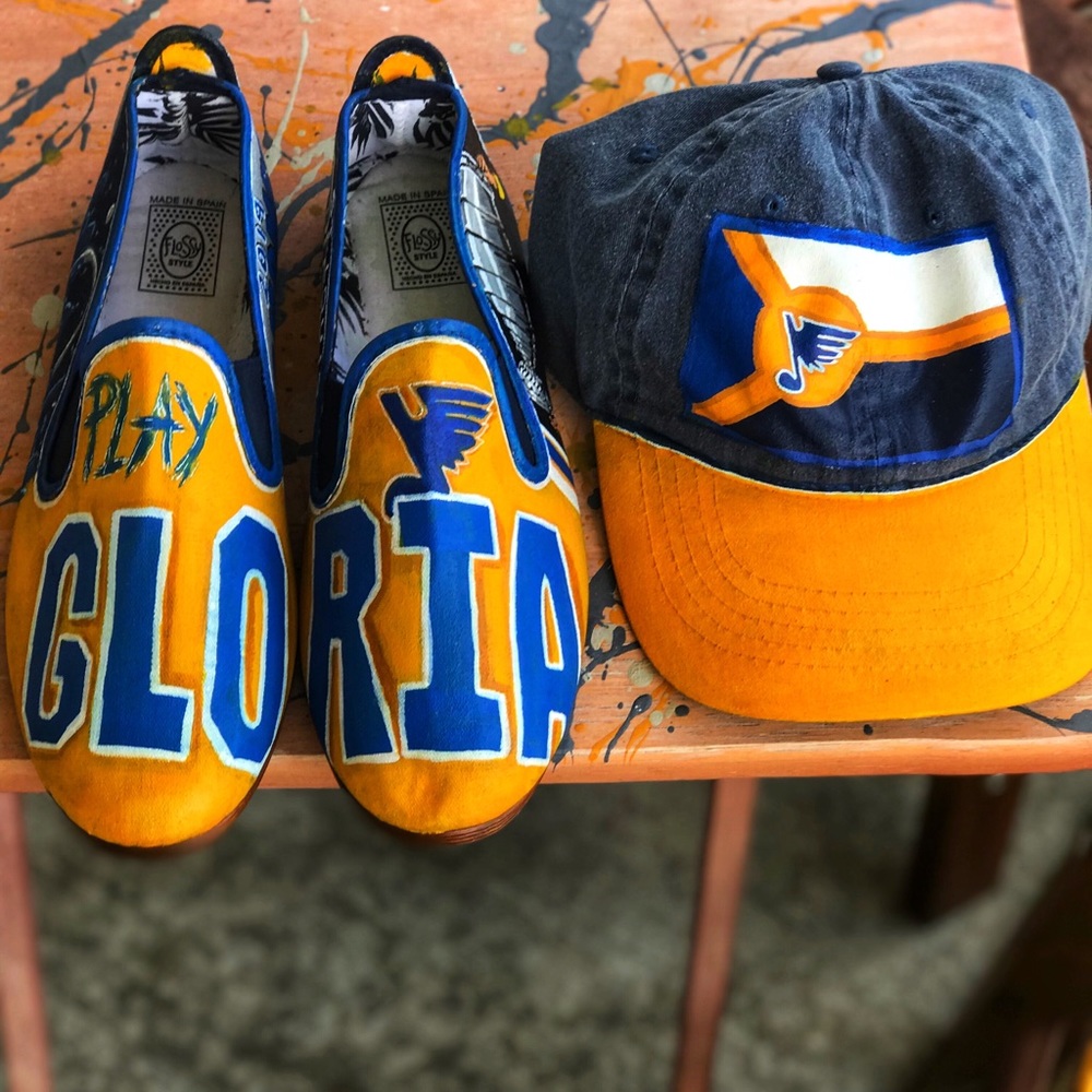 St Louis Blues “Gloria” Shoes Painted